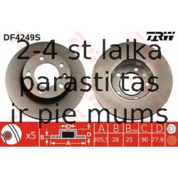 Bremžu diski TRW DF4249S
