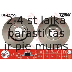 Bremžu diski TRW DF4275S