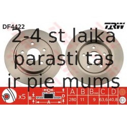 Bremžu diski TRW DF4422