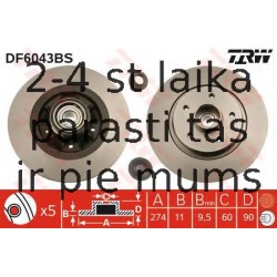 Bremžu diski TRW DF6043BS
