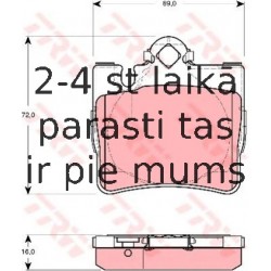 Bremžu uzliku kompl., Disku bremzes TRW GDB1455
