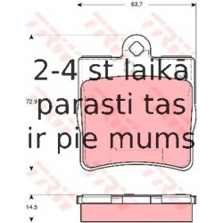 Bremžu uzliku kompl., Disku bremzes TRW GDB1545
