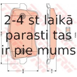 Bremžu uzliku kompl., Disku bremzes TRW GDB1765