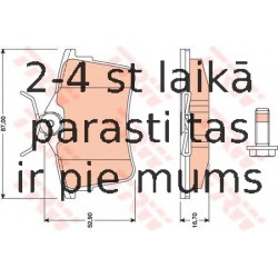 Bremžu uzliku kompl., Disku bremzes TRW GDB1799