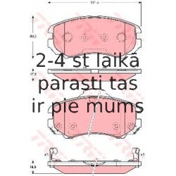 Bremžu uzliku kompl., Disku bremzes TRW GDB3386