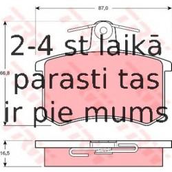 Bremžu uzliku kompl., Disku bremzes TRW GDB814