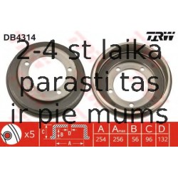 Bremžu trumulis TRW DB4314