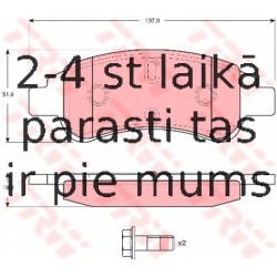 Bremžu uzliku kompl., Disku bremzes TRW GDB1623