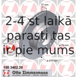 Priekšējais vēdināmais bremžu disks, ZIMMERMANN 150.3402.20