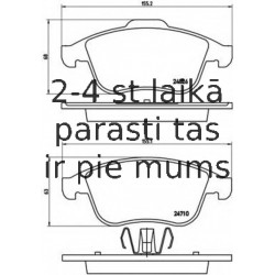 Bremžu uzliku kompl., Disku bremzes BREMBO P 68 047