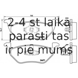 Bremžu uzliku kompl., Disku bremzes BREMBO P 24 085
