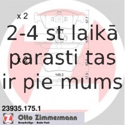 Priekšējie bremžu kluči, ZIMMERMANN 23935.175.1