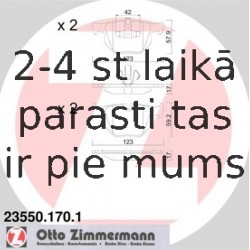 Комплект тормозных колодок, дисковый тормоз ZIMMERMANN 23550.170.1