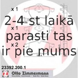 Комплект тормозных колодок, дисковый тормоз ZIMMERMANN 23392.200.1