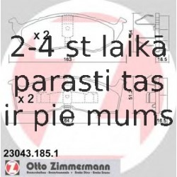 Комплект тормозных колодок, дисковый тормоз ZIMMERMANN 23043.185.1
