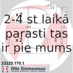 Комплект тормозных колодок, дисковый тормоз ZIMMERMANN 23225.170.1
