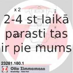 Bremžu uzliku kompl., Disku bremzes ZIMMERMANN 23281.180.1