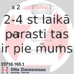 Комплект тормозных колодок, дисковый тормоз ZIMMERMANN 23716.165.1