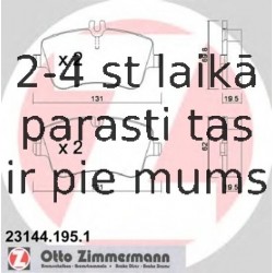 Комплект тормозных колодок, дисковый тормоз ZIMMERMANN 23144.195.1