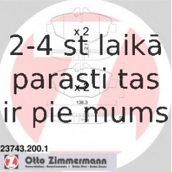 Bremžu uzliku kompl., Disku bremzes ZIMMERMANN 23743.200.1