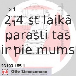 Комплект тормозных колодок, дисковый тормоз ZIMMERMANN 23193.165.1