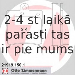 Комплект тормозных колодок, дисковый тормоз ZIMMERMANN 21919.150.1