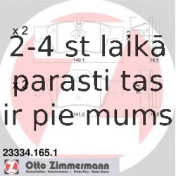 Комплект тормозных колодок, дисковый тормоз ZIMMERMANN 23334.165.1