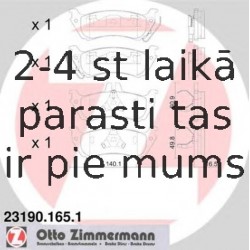 Комплект тормозных колодок, дисковый тормоз ZIMMERMANN 23190.165.1