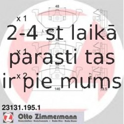 Комплект тормозных колодок, дисковый тормоз ZIMMERMANN 23131.195.1