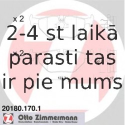 Комплект тормозных колодок, дисковый тормоз ZIMMERMANN 20180.170.1