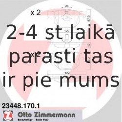 Комплект тормозных колодок, дисковый тормоз ZIMMERMANN 23448.170.1