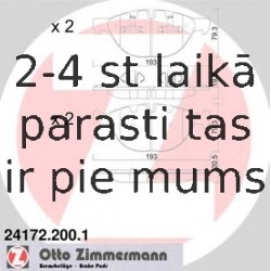 Комплект тормозных колодок, дисковый тормоз ZIMMERMANN 24172.200.1