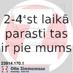 Bremžu uzliku kompl., Disku bremzes ZIMMERMANN 23914.170.1