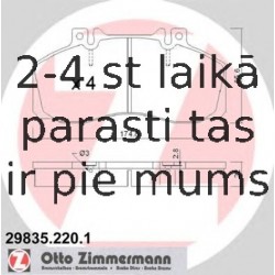 Комплект тормозных колодок, дисковый тормоз ZIMMERMANN 29835.220.1