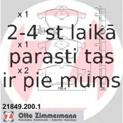 Комплект тормозных колодок, дисковый тормоз ZIMMERMANN 21849.200.1