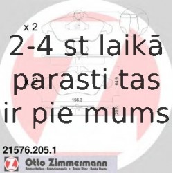 ZIMMERMANN 21576.205.1 (4), Bremžu kluču komlekts, disku bremze