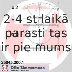 Bremžu uzliku kompl., Disku bremzes ZIMMERMANN 25045.200.1