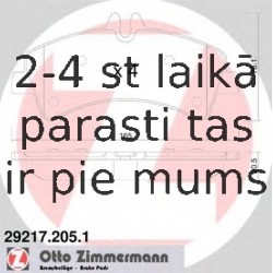 Bremžu uzliku kompl., Disku bremzes ZIMMERMANN 29217.205.1